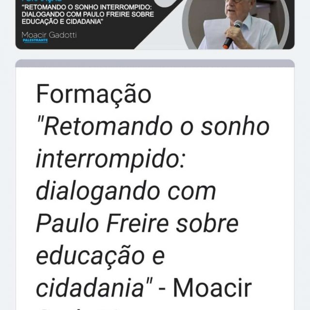 Formação – Retomando o sonho interrompido