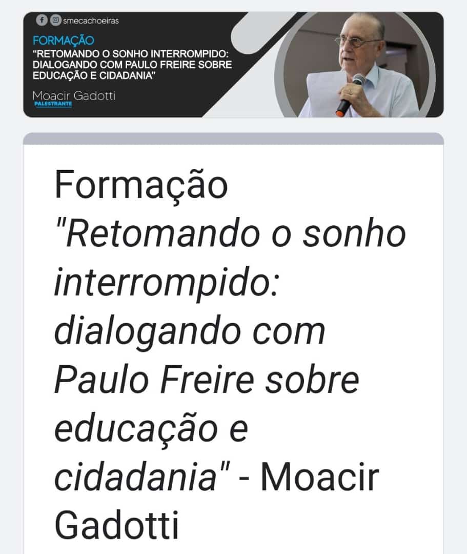 Formação – Retomando o sonho interrompido